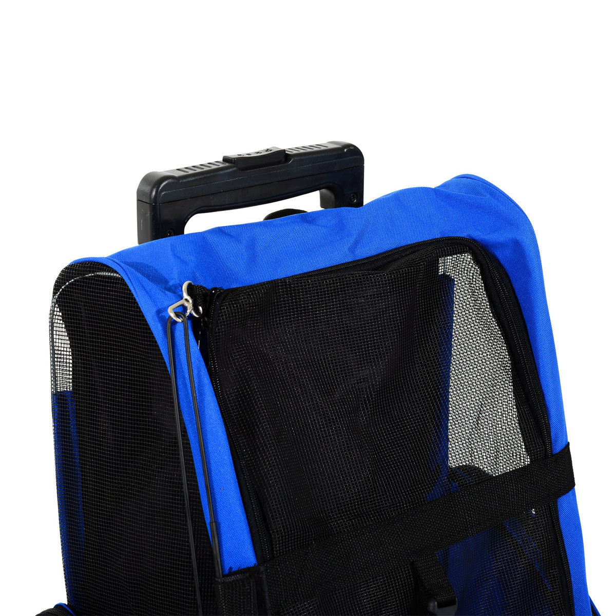 Pawhut Transportín 2 En 1 Para Mascotas Carrito Mochila Ruedas 42x25x55 Cm Azul_4