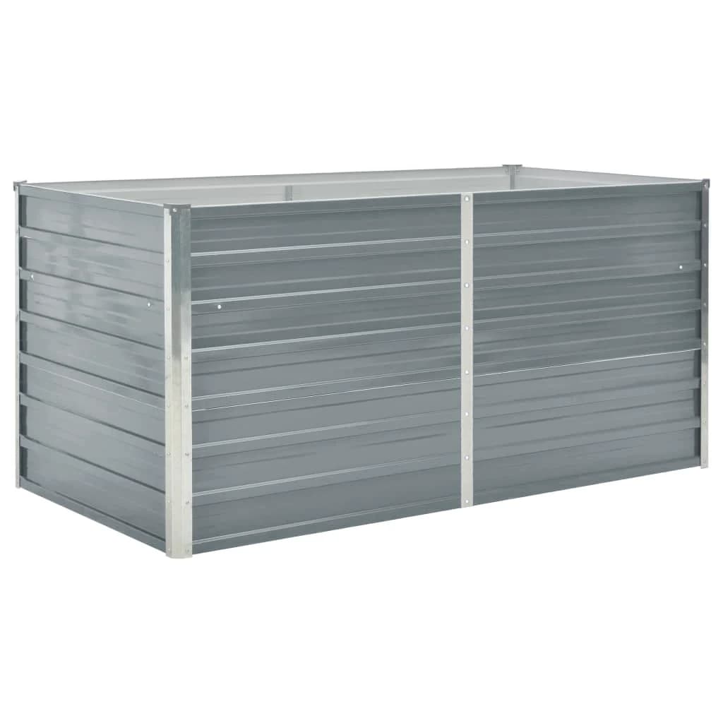 Jardinera Elevada 160x80x77 Cm Acero Galvanizado Gris_0