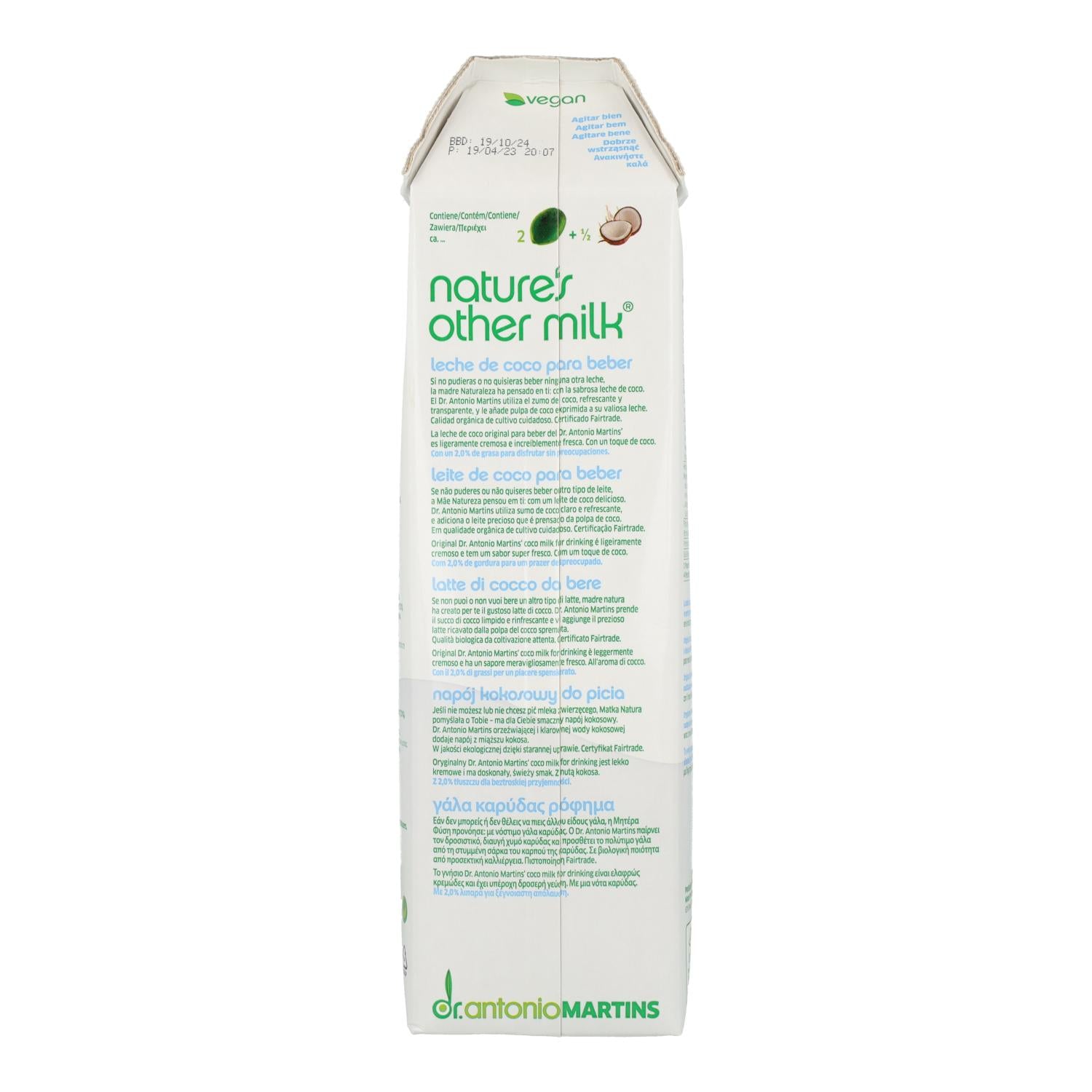 Bebida de Coco BIO 2% grasa Dr Martins 1L