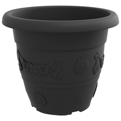 Macetas 6 Uds. Negro Ø 39 X 32 Cm Plástico_5