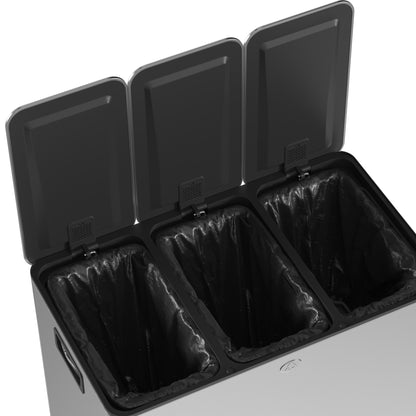 Balde De Lixo Homcom Aço Inoxidável 410 E Plástico Pp Prata 61,9x36,6x43,2 Cm_3