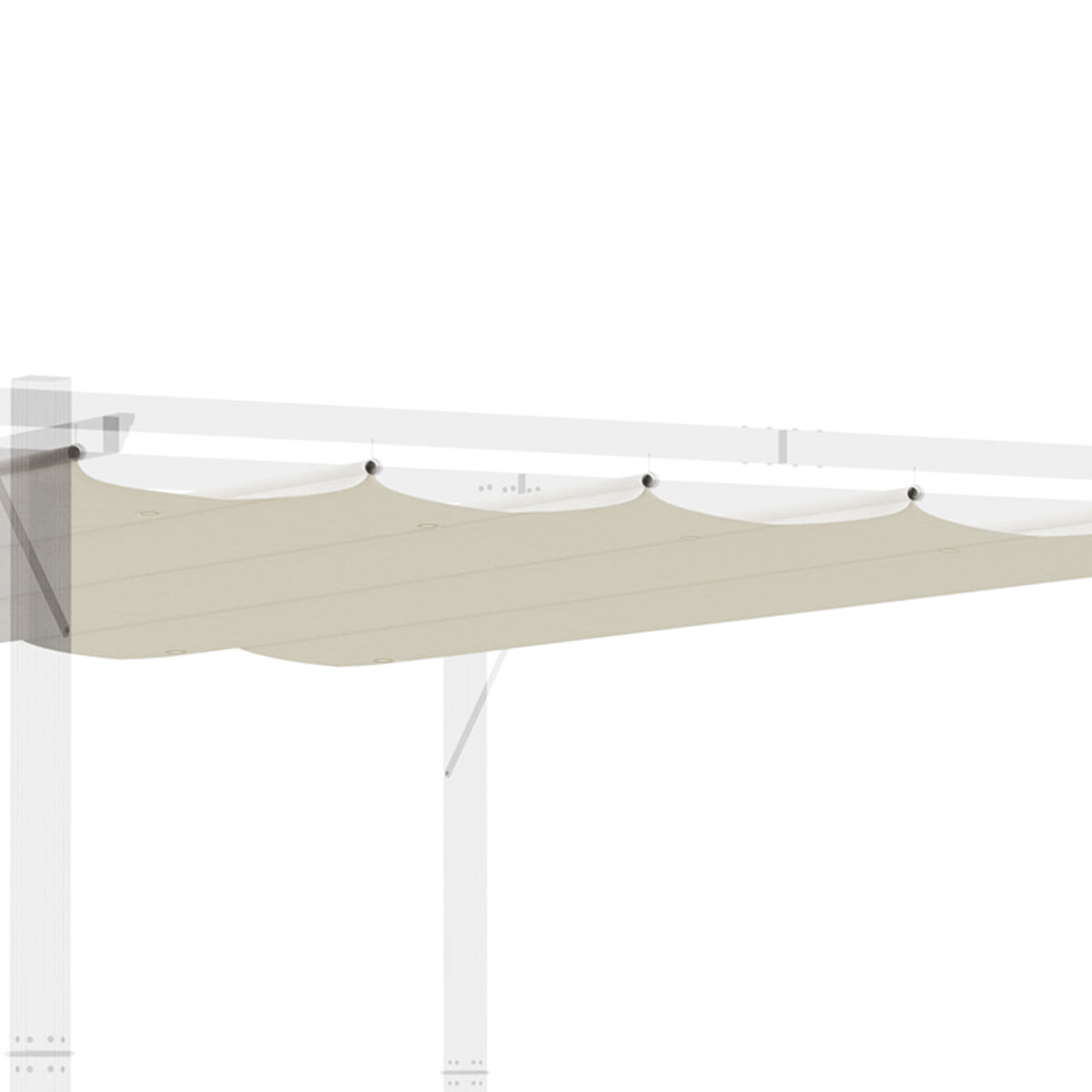 Outsunny Cubierta Para Pérgola Retráctil 3,5x2,6 M Para Marco De 4x3 M Crema_4