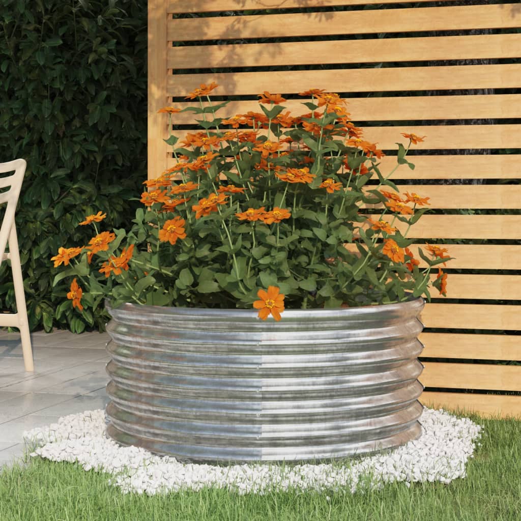 Jardinera De Acero Galvanizado 80x80x36 Cm Plateado_1