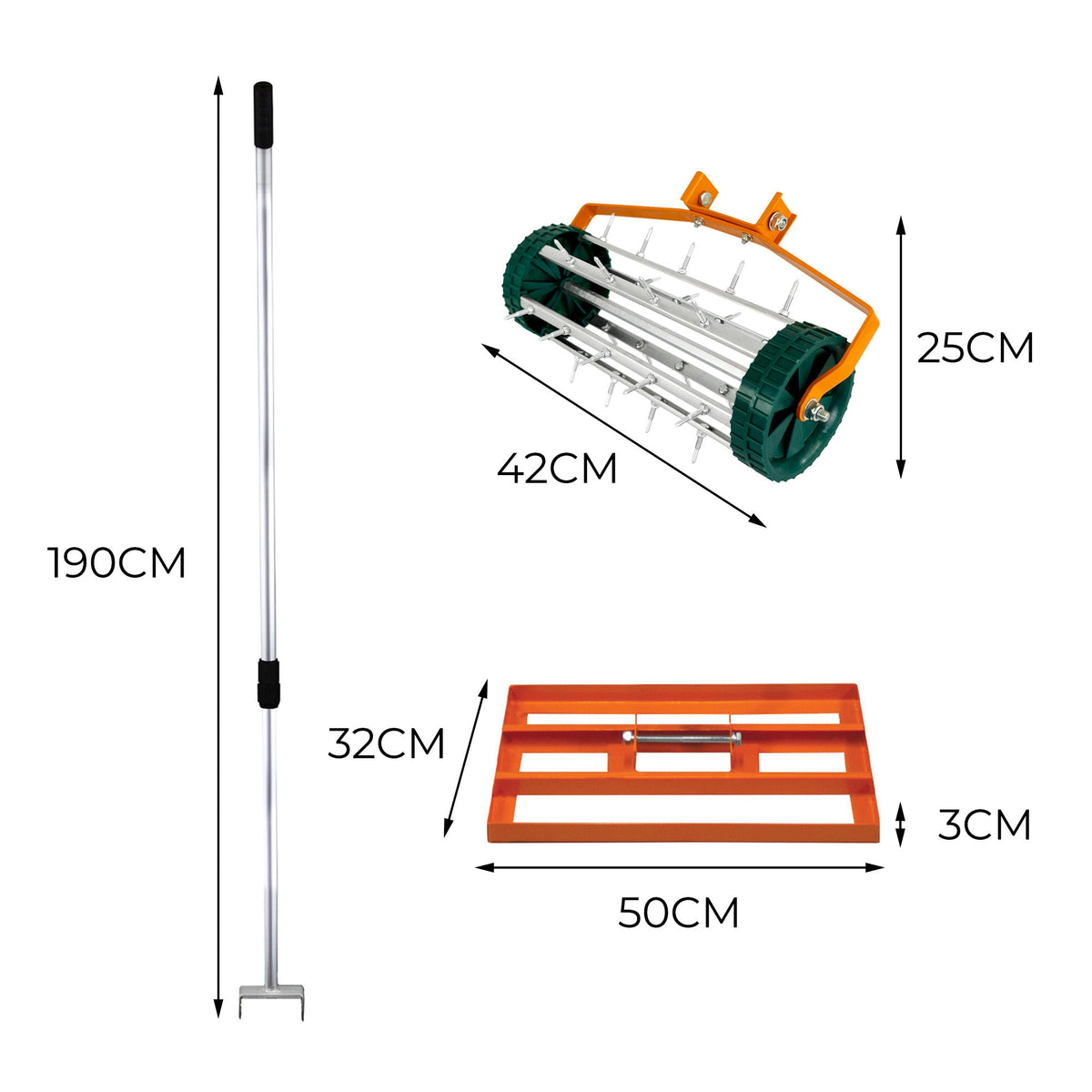 Nivelador De 50 Cm Y Aireador De Césped – Naranja_4
