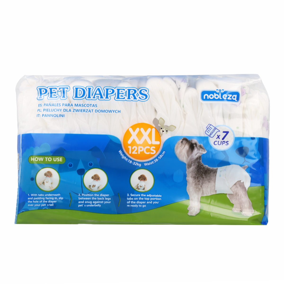 Pañales para perro Hembra XXL Nobleza 12 ud