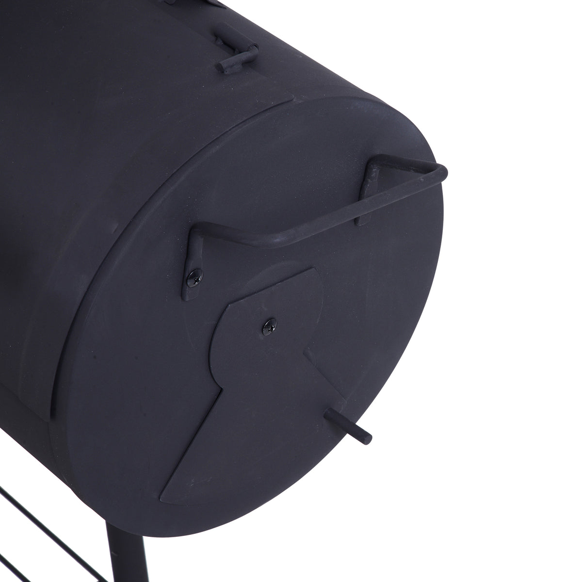 Outsunny Barbacoa De Carbón Con Termómetro Ruedas Estantes Madera 124x53x108cm_3