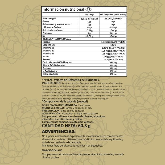 Detox Natur 45 días Hígado N2 Natural Nutrition 90 cápsulas