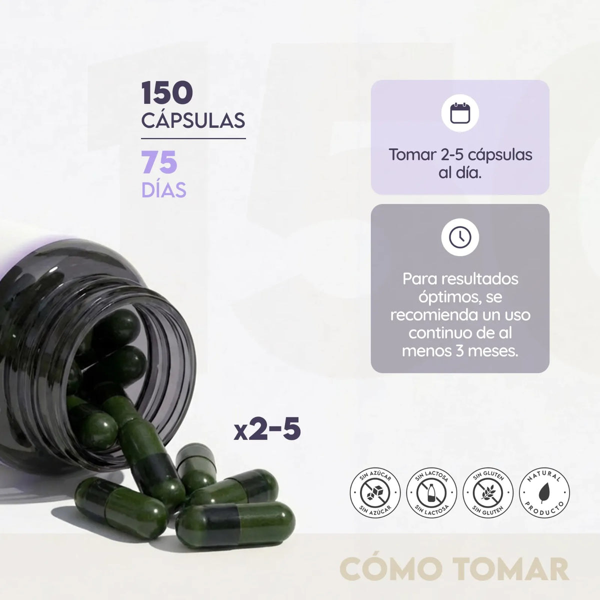 Colágeno Marino + H. Hialurónico 75 días Piel N2 Natural Nutrition 150 cápsulas