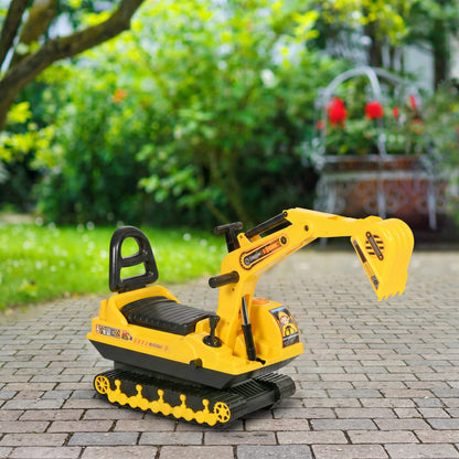 Homcom Excavadora Sin Pedales Para Niños Con Brazo Móvil 78x24x58,5 Cm Amarillo_1
