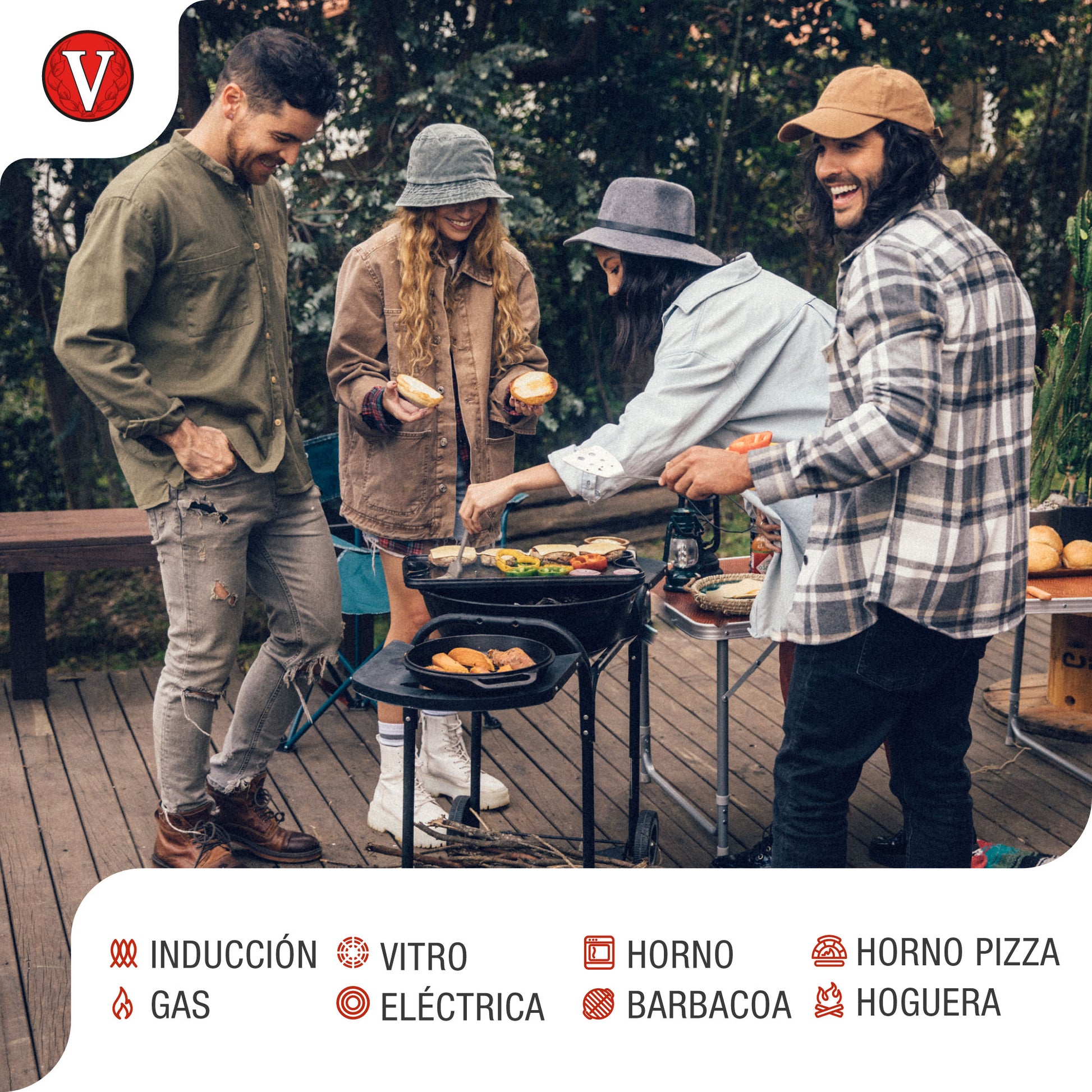 Victoria Paellera Hierro Fundido Esmaltado Inducción 33cm, Apta Fuego, Barbacoa, Horno Cast Iron Skillet, 31947, Negro_3