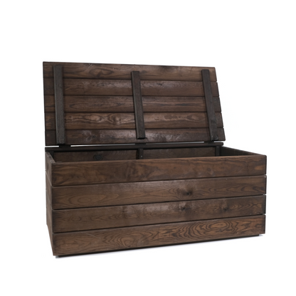 Baúl De Madera Takura Envejecida Con Estilo Japonés Vidahuerto 100x50x40 Cm._4