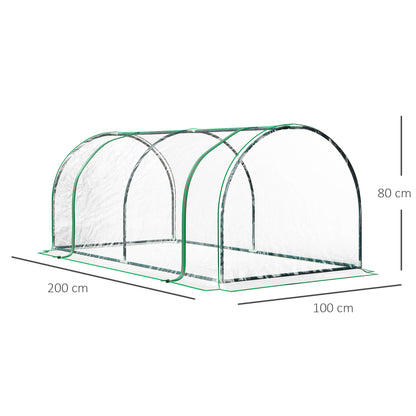 Outsunny Invernadero Caseta 200x100x80 Cm Para Jardín Terraza Cultivo De Plantas_2