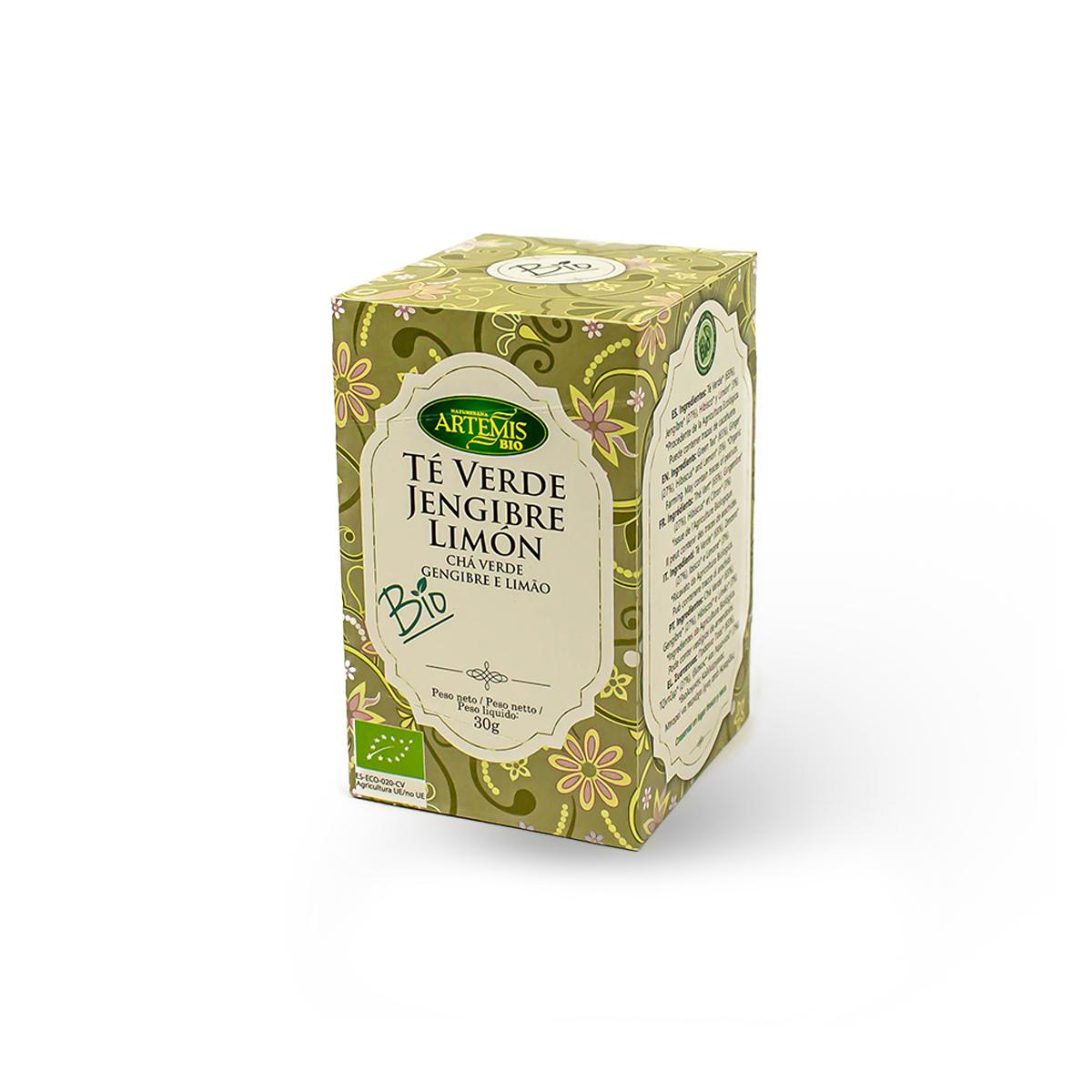 Té Verde , Jengibre y Limón Artemis Bio 20 bolsitas