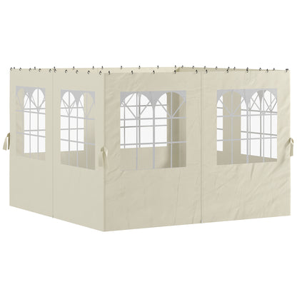 Outsunny 4 Paredes Laterales Para Cenador 3x3 M Con 8 Ventanas Crema_0