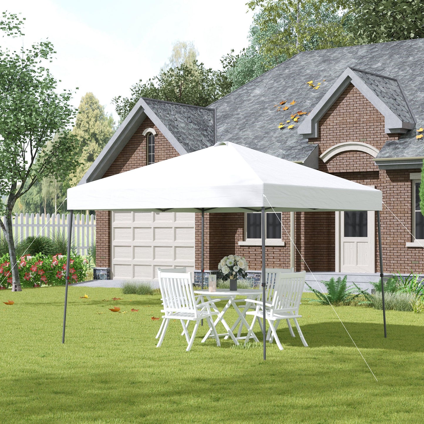 Outsunny Cenador Plegable 3x3m Jardín Con Bolsa De Transporte Con Ruedas Camping_1