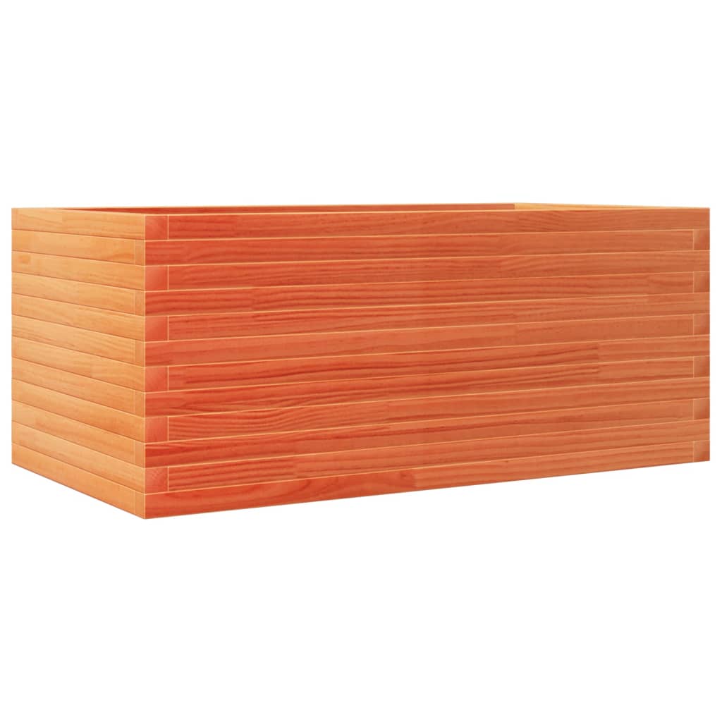 Jardinera De Madera Maciza De Pino Marrón Cera 110x60x46 Cm_0