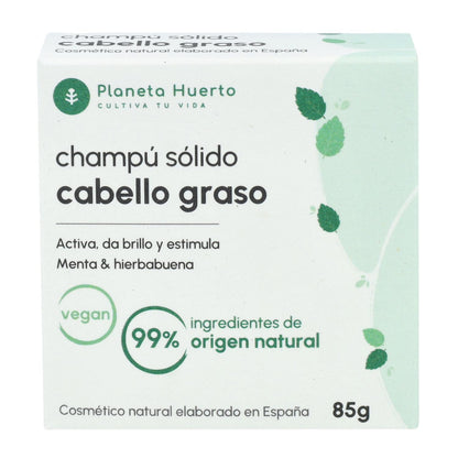 Champú sólido antigrasa Menta Planeta Huerto 85 gr