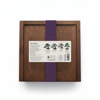 Kit de Cultivo de Bonsáis en Caja de Madera – Regalo Original Planeta Huerto