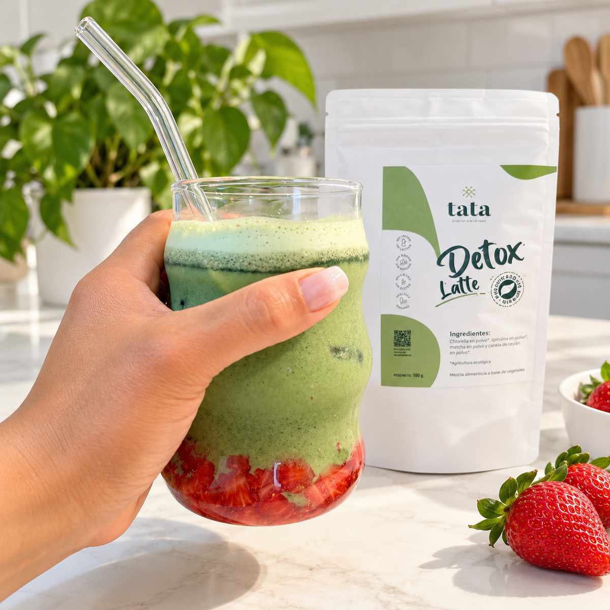 Bebida Detox Latte - Mezcla de Clorella, Spirulina y Matcha 100 gr_5