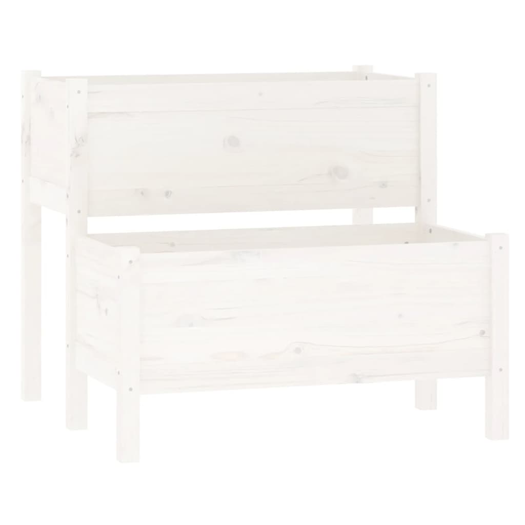 Jardinera Madera Maciza De Pino Blanco 84,5x84x75 Cm_0
