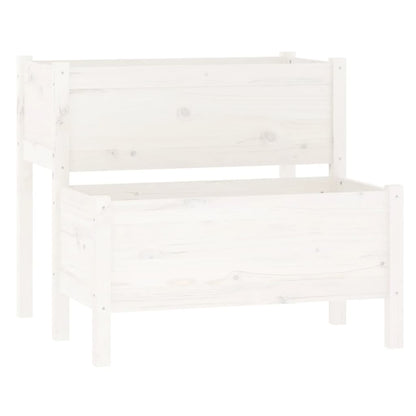 Jardinera Madera Maciza De Pino Blanco 84,5x84x75 Cm_0