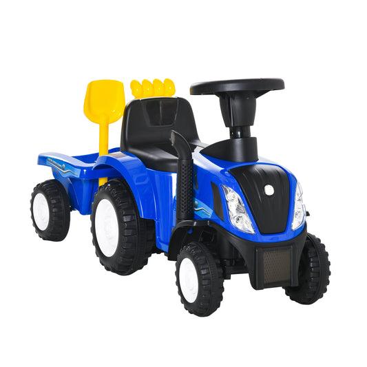 Tractor Con Remolque Infantil Con Remolque Homcom 91x29x44 Cm Azul_0
