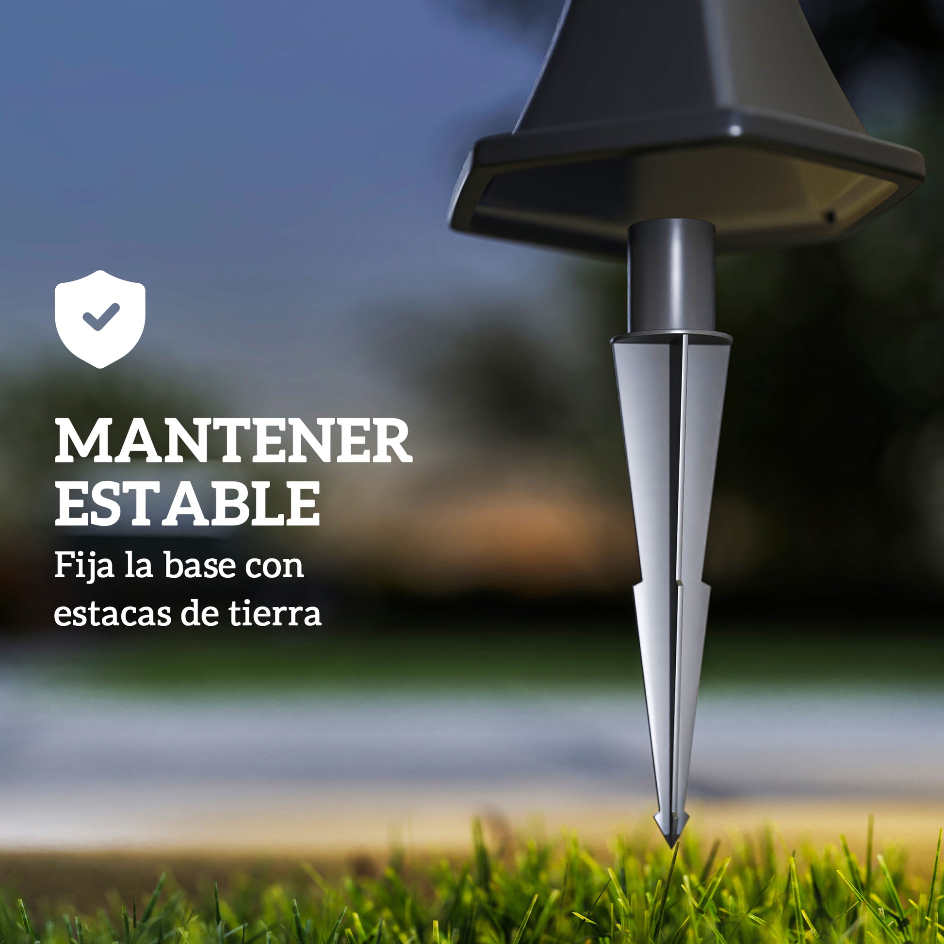 Outsunny 2 Farolas Solares 129 Cm Con 2 Luces Led Blanca 6000k Impermeable Ip44_3