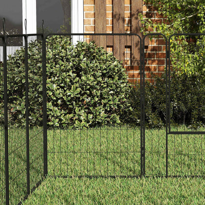 Pawhut Parque Para Perros De 12 Paneles 80x120 Cm Con 2 Puertas Negro_4