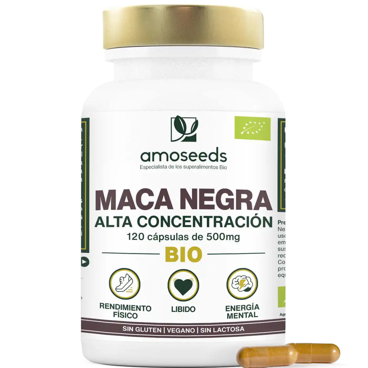 Maca Negra Bio, Alta Concentración | 120 Cápsulas_0