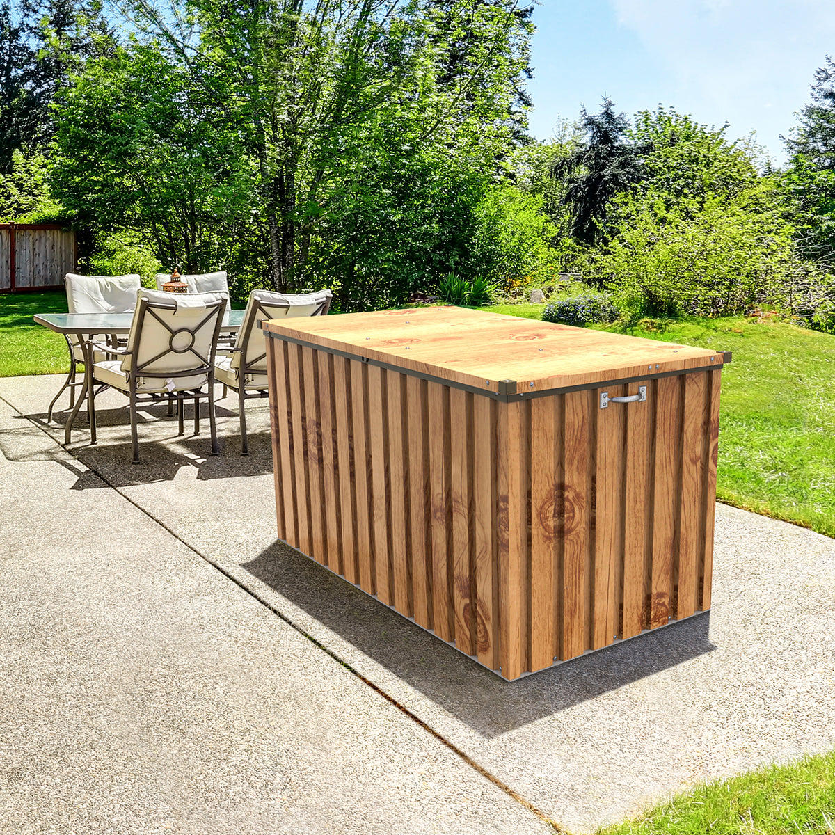 Apolo 585 L Metal Storage Chest With Wood Effect_1