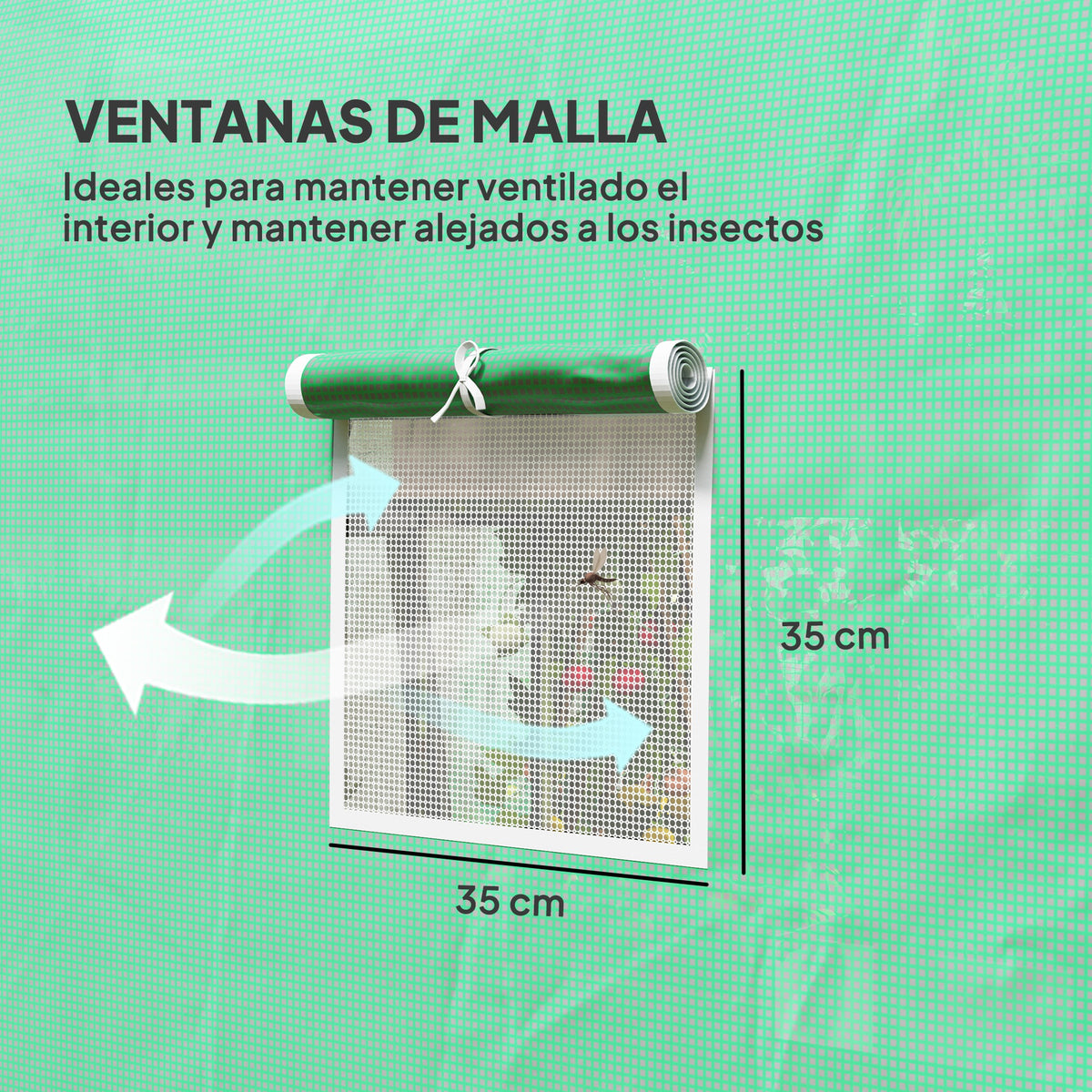 Outsunny Invernadero De Túnel 296x196x200 Cm Con 3 Puertas Y 6 Ventanas Verde_5