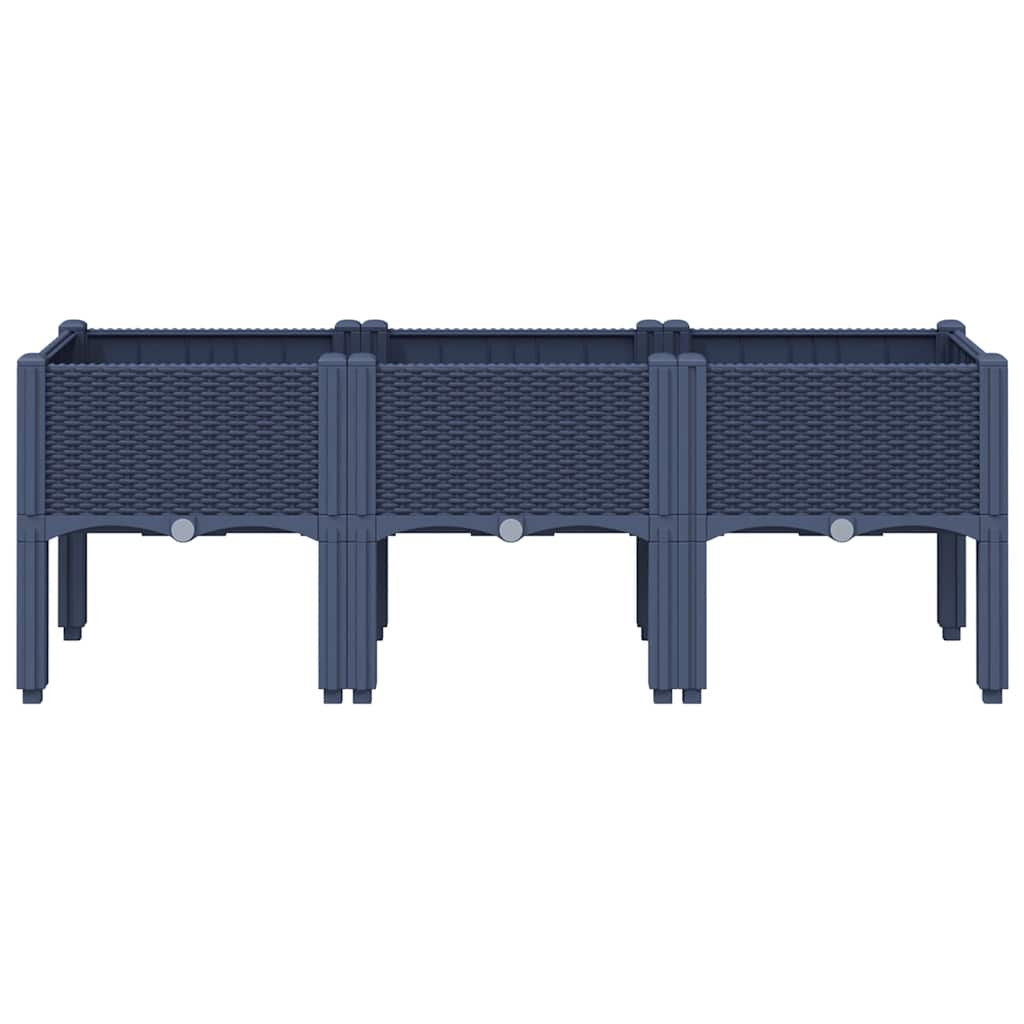 Jardinera Con Patas Pp Azul Gris 120x40x42 Cm_2