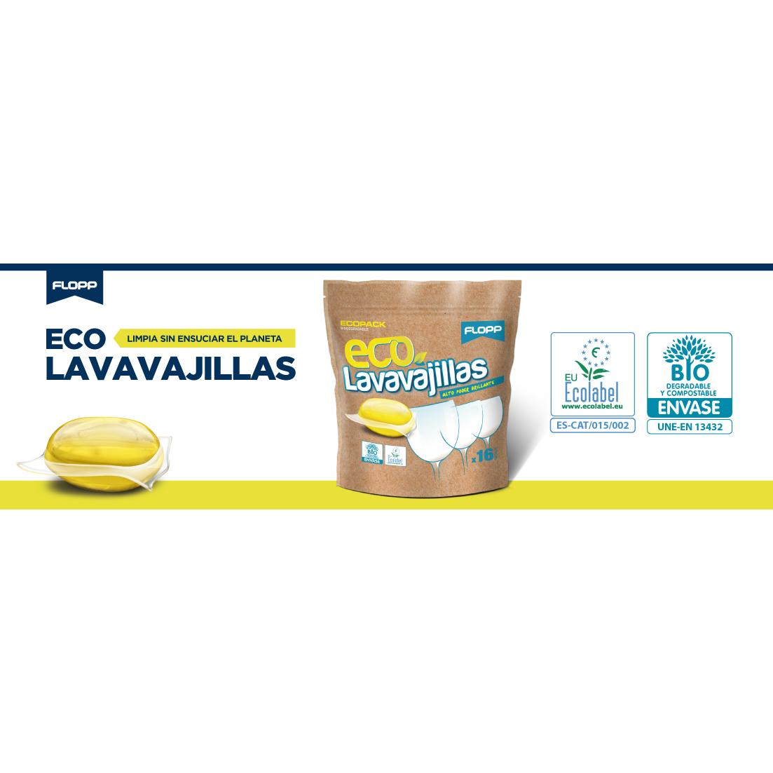 Lavavajillas en gel ECO Flopp 40 cápsulas