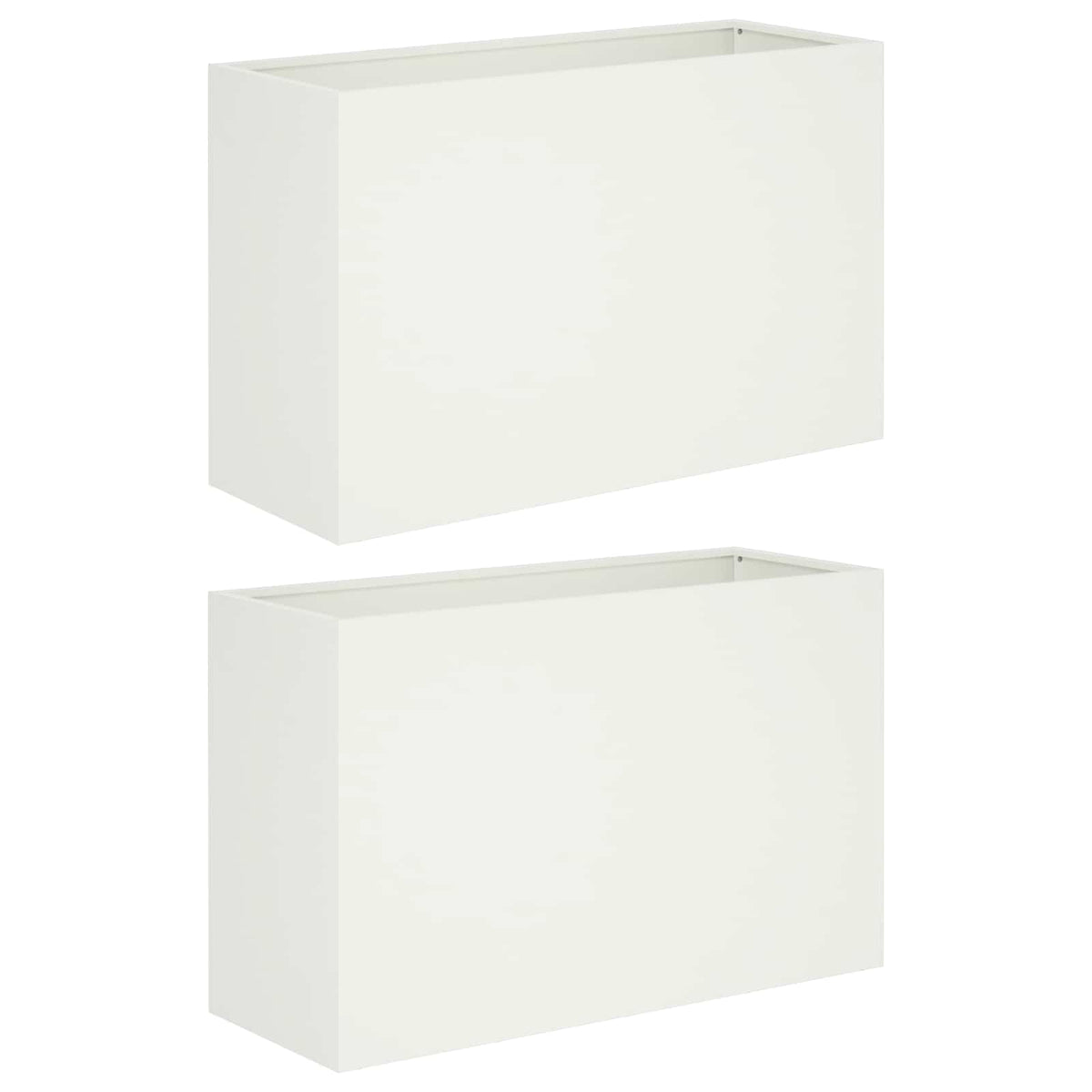Macetero De Jardín 2 Uds. Blanco 80 X 30 X 40 Cm_0
