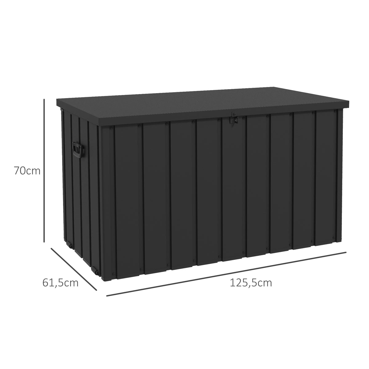 Baúl De Exterior Outsunny Acero, Pp Gris Oscuro 125.5x61.5x70 Cm_2