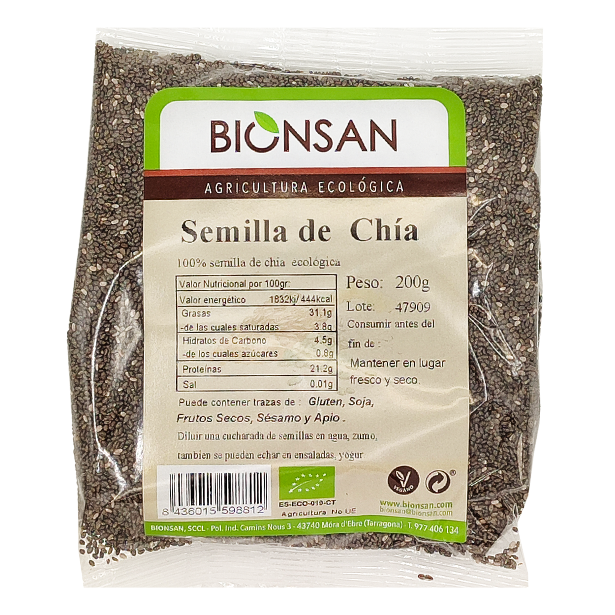 Semillas De Chía Eco Bionsan 200gr_0