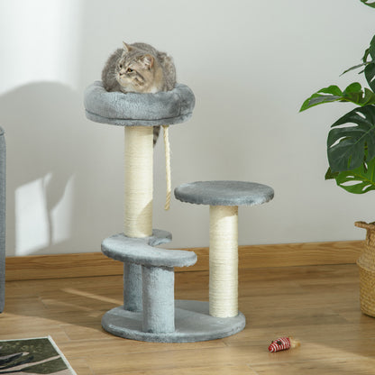 Pawhut Árbol Rascador Para Gatos Con Cama De Felpa Y Postes De Cuerda De Sisal_1