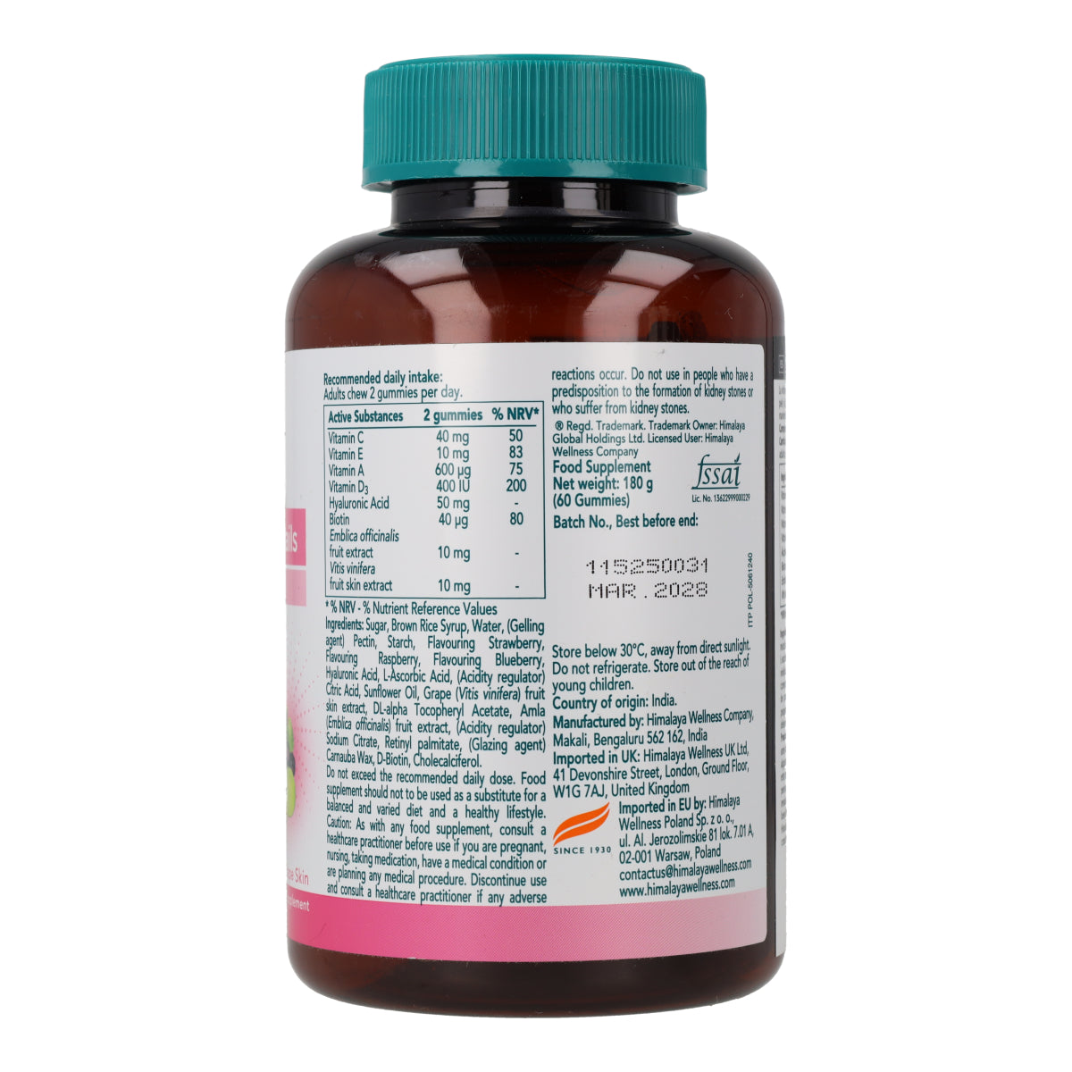 Gummies Salud piel & uñas Himalaya 60 cápsulas