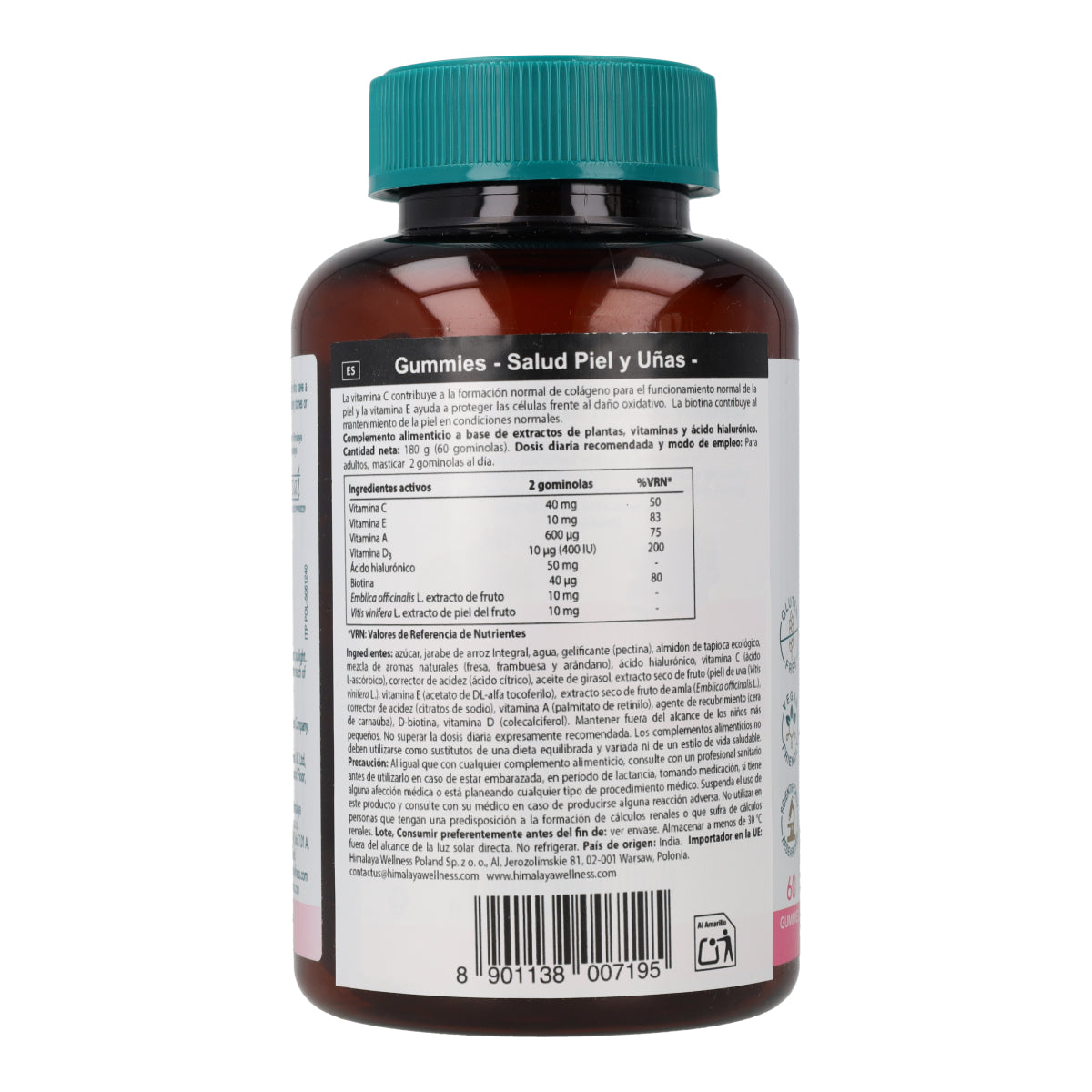 Gummies Salud piel & uñas Himalaya 60 cápsulas