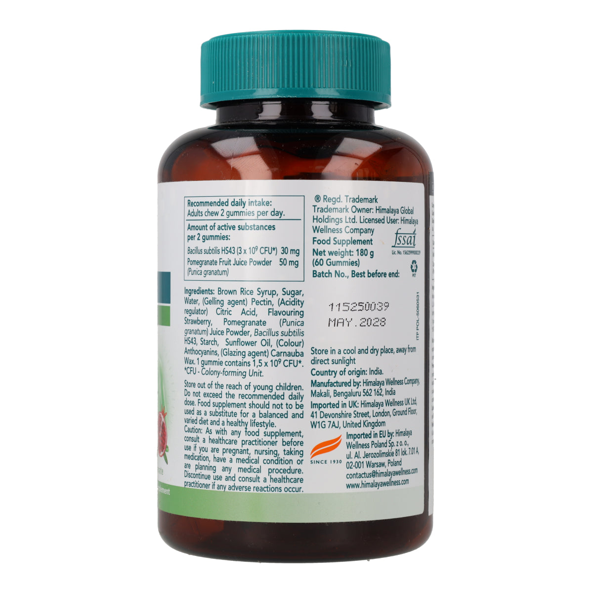 Gummies Salud intestinal Himalaya 60 cápsulas