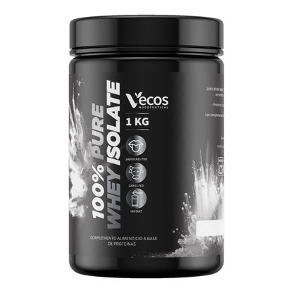 100% Pure Whey Isolate Vecos 1 Kg | Proteína Aislada Para Masa Muscular | 27,9 G Por Toma_0