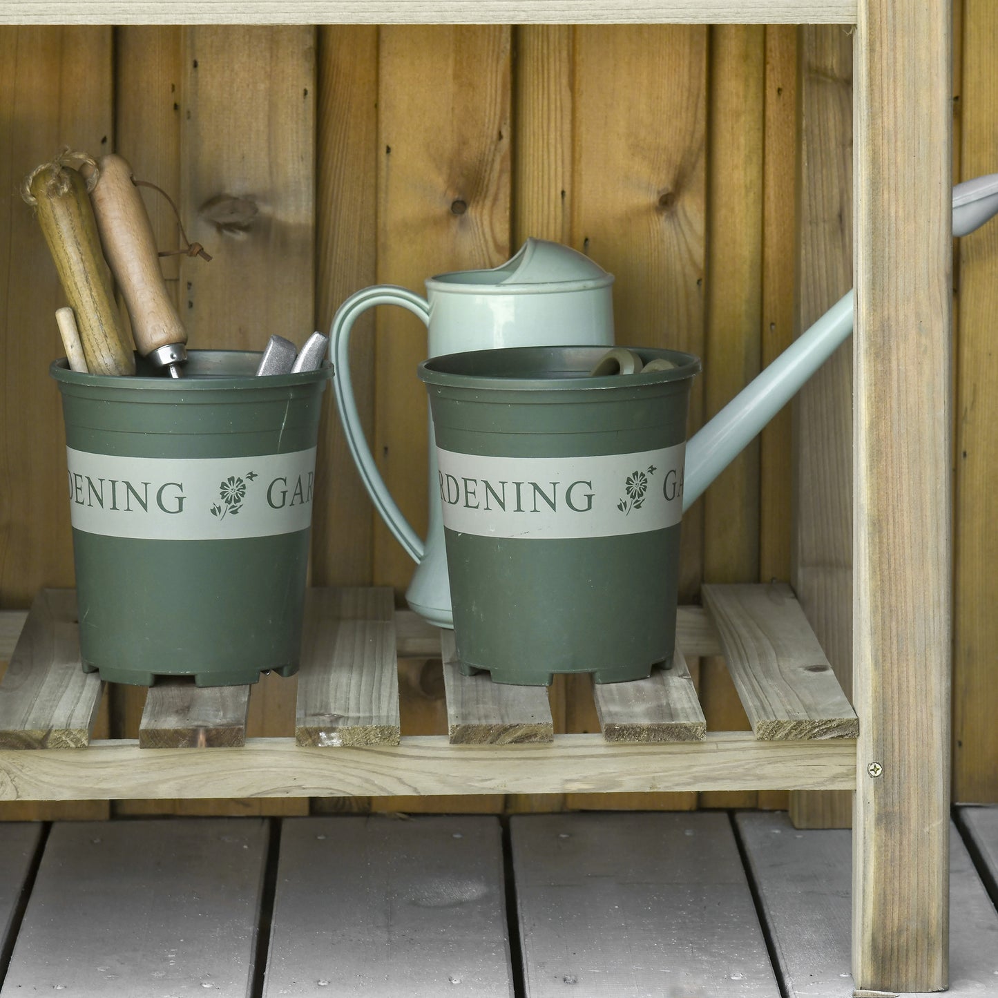 Outsunny Huerto Urbano De Madera Con Estante 91x51x76 Cm Para Cultivos Plantas_4