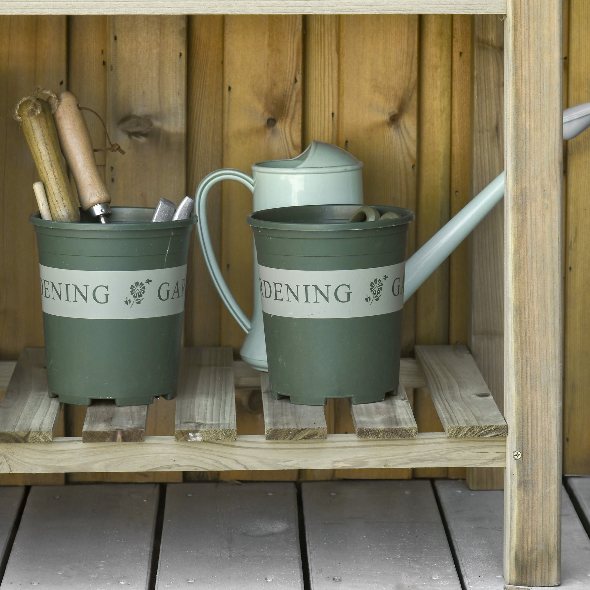 Outsunny Huerto Urbano De Madera Con Estante 91x51x76 Cm Para Cultivos Plantas_4