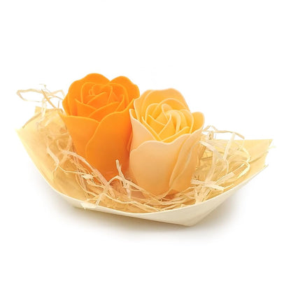 5 Barcas Con Flores Para Regalo Invitados (naranja) - Rosas De Jabón Para Baño Aromático. Detalle Original Para Eventos_5