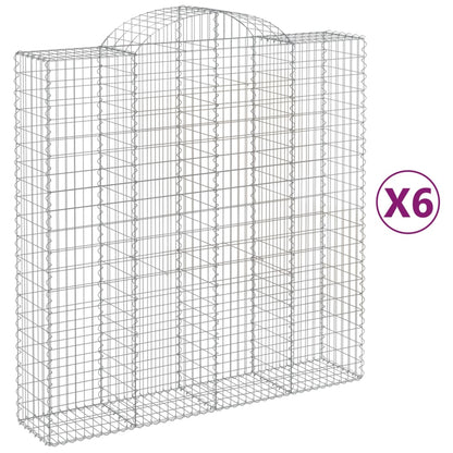 Cestas De Gaviones 6 Uds Forma De Arco Hierro 200x50x200/220 Cm_0