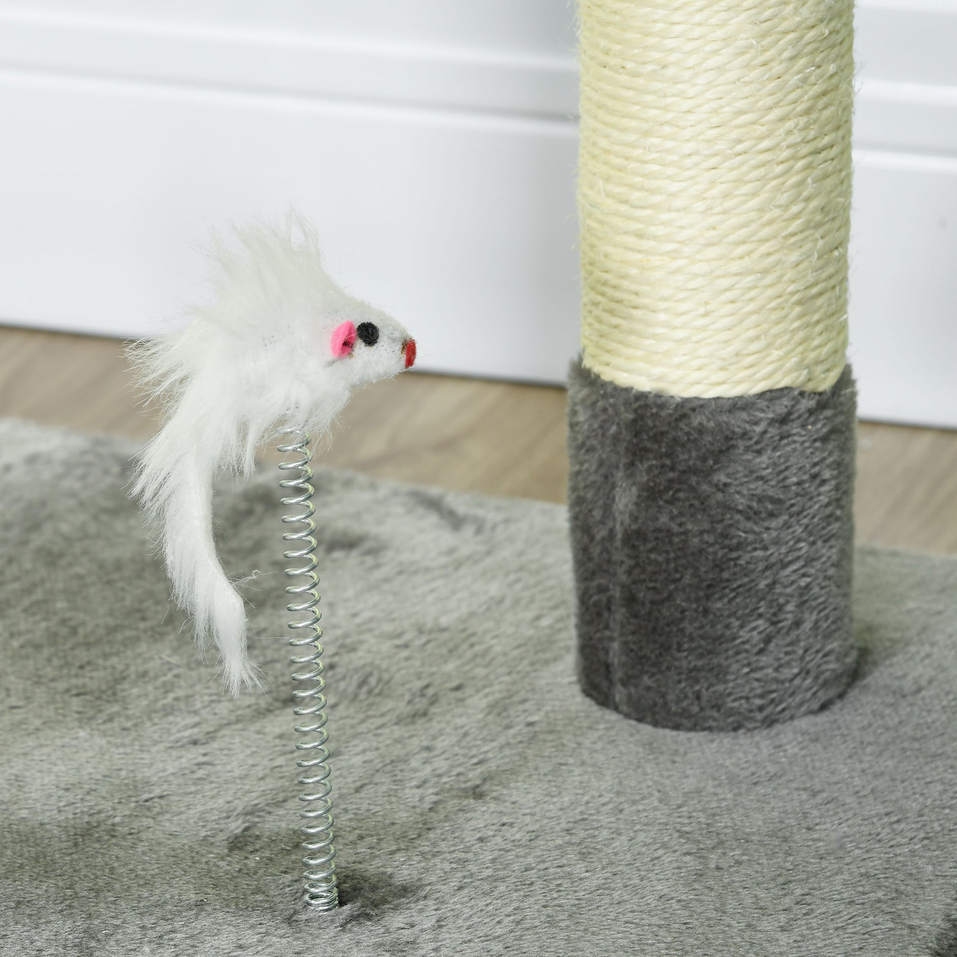 Pawhut Rascador Para Gatos Altura 116cm Con Postes De Sisal Cueva Y Plataformas_4