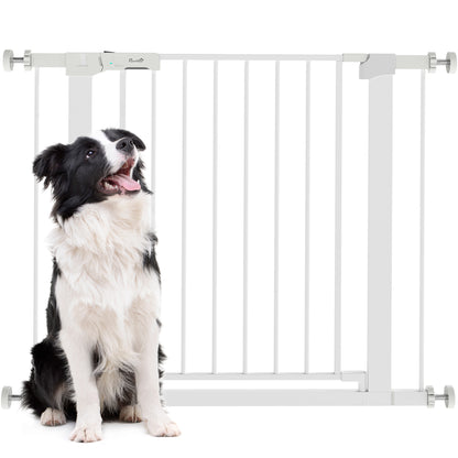 Pawhut Barrera De Seguridad Perros Escaleras Puertas 76-97 Cm Con 2 Extensiones_0