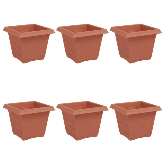 Maceta Cuadrada Para Flores 6 Pcs Rojo Ladrillo 20 X 20 X 16 Cm_0