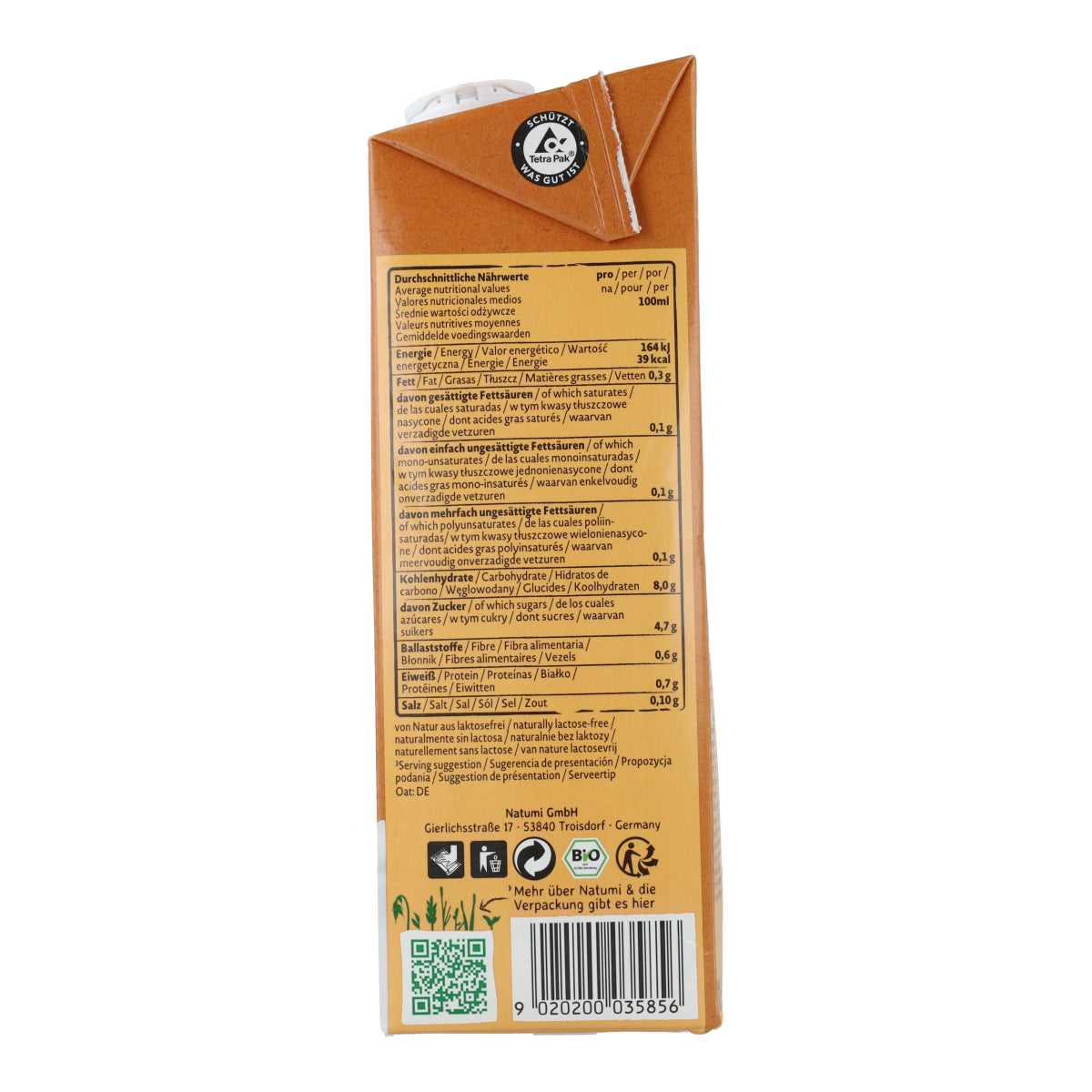 Bebida Avena Pure BIO Natumi 1 L