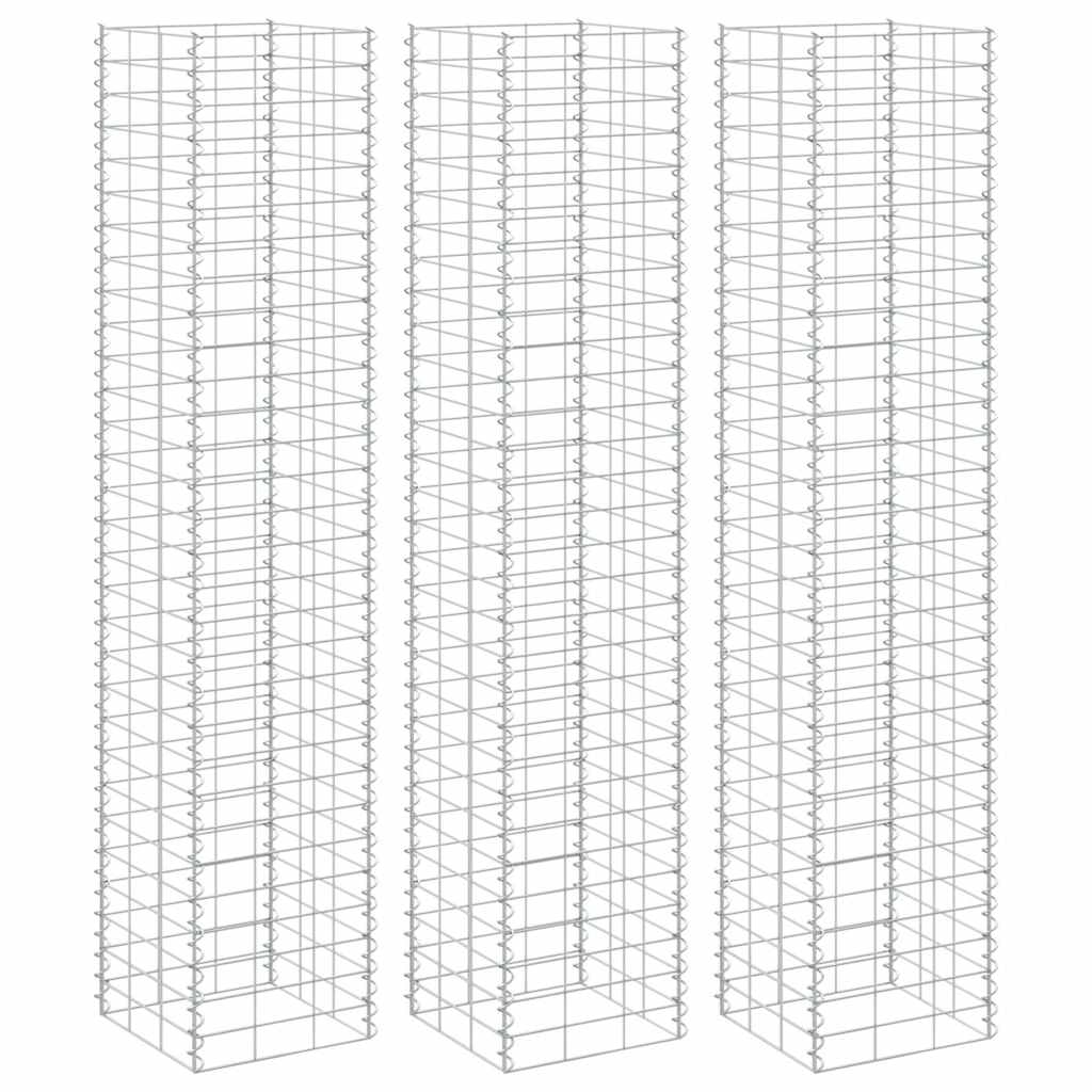 Arriates De Gaviones 3 Unidades Hierro 30x30x150 Cm_1